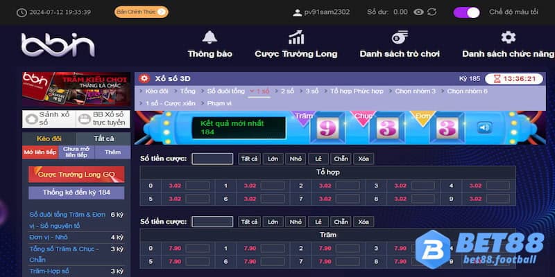 Cách tham gia vào sảnh xổ số tại nhà cái Bet88 đơn giản